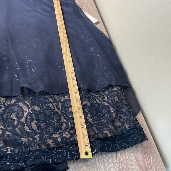 SLNY Chiffon Blue Lace Cocktail or Evening Dress. - Picture 11 of 11